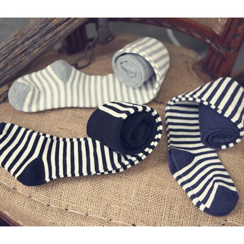 Cotton Baby Tights Girls Stocking for Kids Lovely Stripe Pantyhose Girls Children meias Basic Classic Black And White 3-7 Years
