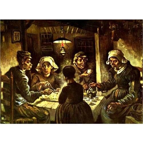 Van Gogh "Potato Eater" 5D DIY Full Round Diamond Painting Cross Stitch 3D Embroidery Rhinestone Mosaic Home Decor Art Y1685