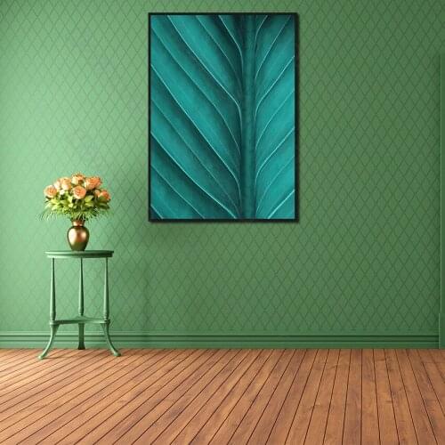 Nordic Style Canvas Painting Poster and Print Abstract Art Deep Green Picture for Living Room Bedroom Gallery Wall Decoration