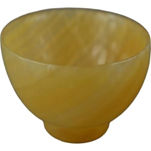 China Collectibles Handwork Yellow Jade Burnish Noble Good Lucky Usable Bowl