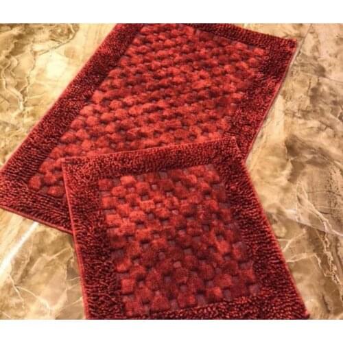 2 pcs Cotton Mat Cheaper Anti-slip Modern Area Rugs Living Room Balcony Bathroom Printed Carpet Doormat Hallway Geometric Bath M