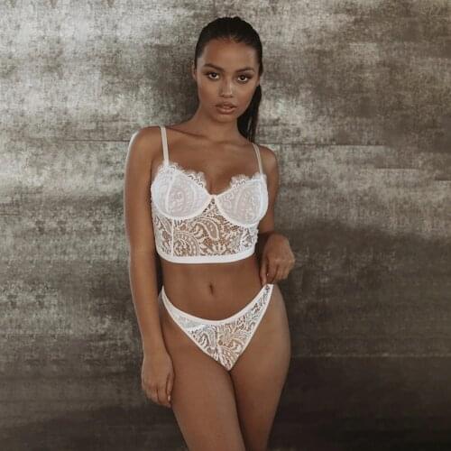 BIIGGXX Womens Underwear Sexy Lace Erotic Bra and Panty Set Spandex Lycra Embroidered Seamless Corset Transparent Bras Lingerie