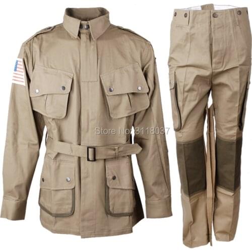 COSPLAY WWII US M42 AIRBORNE JUMPSUIT JACKET TROUSERS
