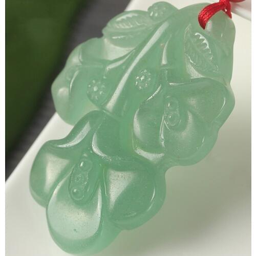 Pure Natural Green DONGLING Stone Pendant Orchid Flower Pendant Necklace Flower Pendant Sweater Chain Female Stone Jewelry