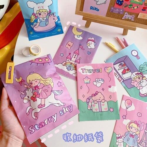 Hot simple ins wind paper storage bag cartoon cute cloud bear mini paper bag posing shooting decorative props