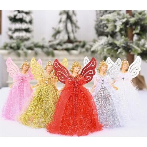 Cute Christmas Angel Dolls Pendant Decor New Year Noel Christmas Tree Ornaments Angel Dolls Desktop Decoration Kids Gift