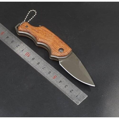 Multi-function Folding Knife Survival Tactical Hunting Knife 440C Outdoor Combat Camping Pocket Knives Wood Handle EDC Tools