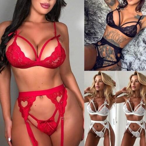 Fashion New Sexy Lingerie Women Underwear Comfort Sleepwear Lace Bra Panties G-string Garter Set Sensual Lingerie трусы женские