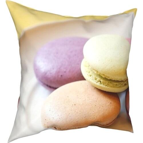 Macarone soft flannel sofa decoration and household cotton pillow cover sofa seat decoration car pillow cover