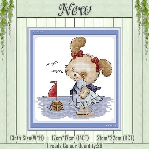 Little bear diy cartoon paintings decor counted printed on the canvas DMC 11CT 14CT kits Cross Stitch embroidery needlework Sets