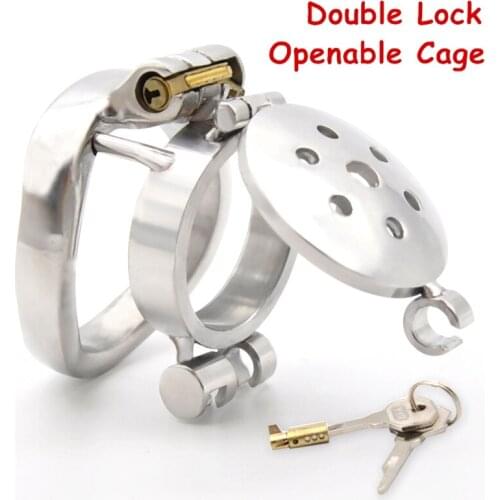 Stainless Steel Tiny Penis Cage Chastity Belt Male Chastity Device Metal Scrotum Lock Ring Sex Toys For Men BDSM Gear Sexshop 18