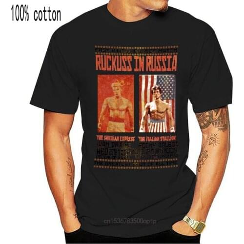 New Rocky 4 Mens T-Shirt Movie Inspired Drago v Balboa Fight Russia Retro 80`s