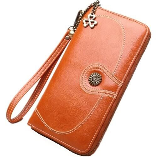 Wholesale Fashion Women Wallet Wrist Handle Phone Case Long Money Pocket Pouch Handbag Women Purse Card Holder 100PCS/lot