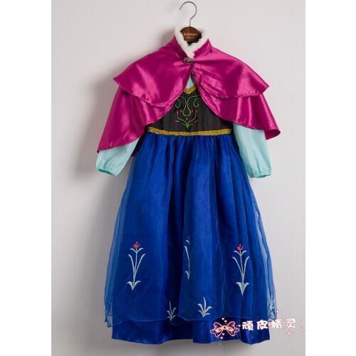 Anna dress Elsa dress Halloween costume for girls Girls carnaval costume Snow and ice colors snow quenn cosplay costume