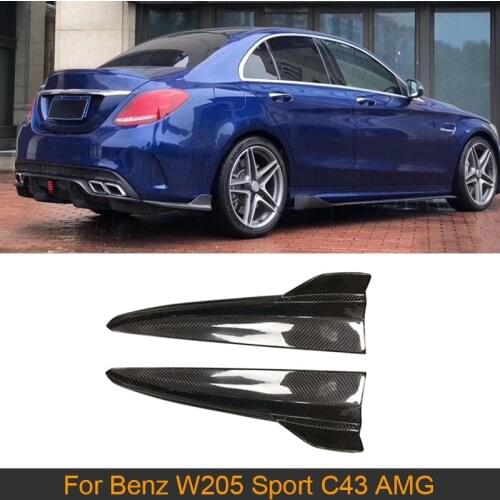Car Rear Bumper Splitters For Mercedes-Benz C Class W205 Sport C43 AMG Coupe Sedan 2015-2019 Car Rear Bumper Splitters Spoiler