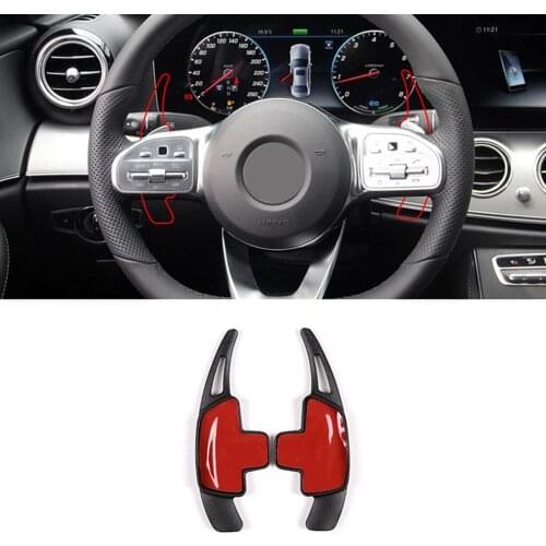 2pcs Black Aluminum alloy Car Steering Wheel Shift Paddle Trim for Mercedes Benz B C GLC E Class W247 W205 W213 X253 Accessories