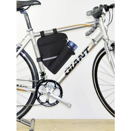 Bike Storage Bag Triangular Saddle Frame Pouch with Bottle Pocket Cycling Bicycle Bags Front Tube Pouch Holder Saddle Pannier