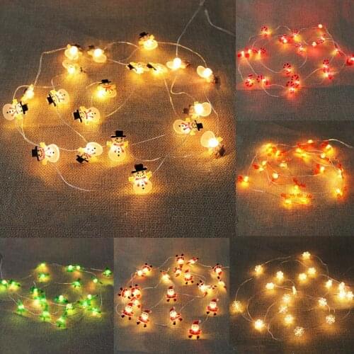 2M 20 LED Santa Claus Snowflake LED Light String Christmas Decoration for Home 2021 Xmas Tree Ornament Navidad New Year Gift