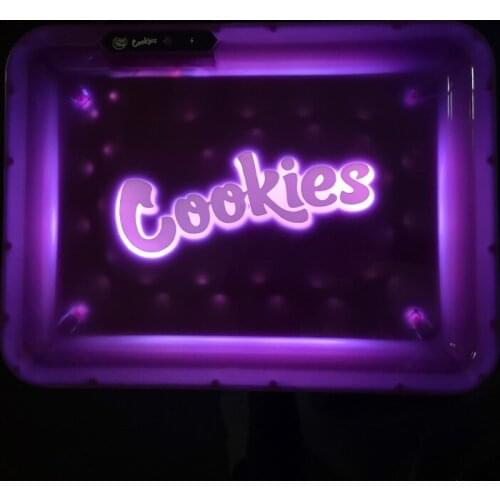 Glow LED Tray For Smoking Accessories Square cups bars Tobacco Rolling Tray With Handbag Cigarette Box Portable Rechargeable