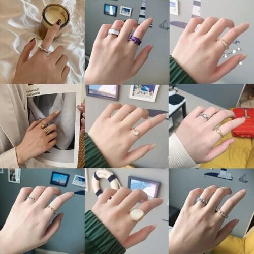 SOHOT Office S925 Sterling Silver Geometry Round Chain Weaving Temperament Adjustable Open Ring For Women Fine Jewelry Party