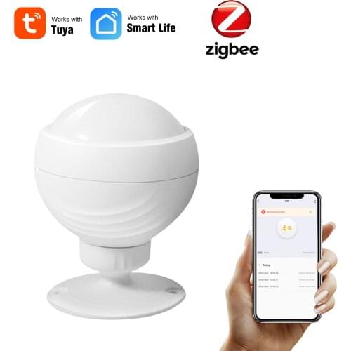 Tuya Powered ZigBee PIR Motion Sensor Wireless Passive Infrared Detector Burglar Alarm Sensor Tuya/SmartLife APP Control