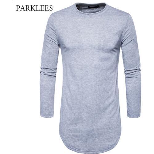 Extra Long T Shirt Men Solid T Shirts 2017 Fashion Design Male T-shirt High Street Longline T Shirts Hip Hop Side Zipper Tshirt