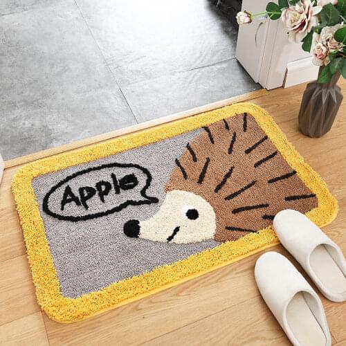 Bathroom Absorbent Hedgehog Carpet Animal Cat Dog Rugs Household Bear Floor Mat Fluffy Absorbent Non-slip Doorway Rugs