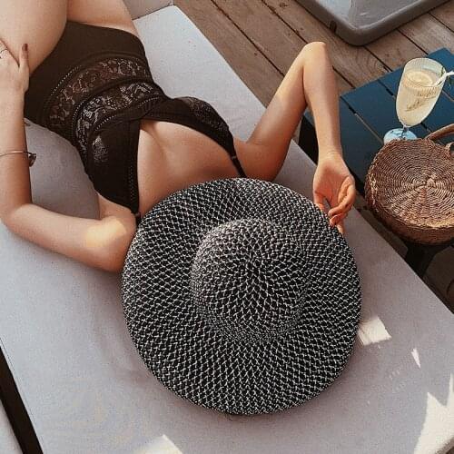 2021 WomenS Summer Straw Hat Outing Sunscreen Big Brim Sunshade Holiday Cool Hat Seaside Beach Hat Tide