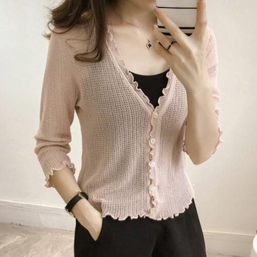 Woman Sweaters Cardigan Knitwear Womens Cardigan Summer Short Coat Small Shawl