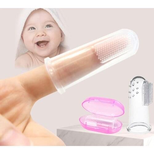 2pcs Toothbrushes Kids Baby Infant Soft Silicone Finger Toothbrush Teeth Rubber Massager Toothbrushes Teether