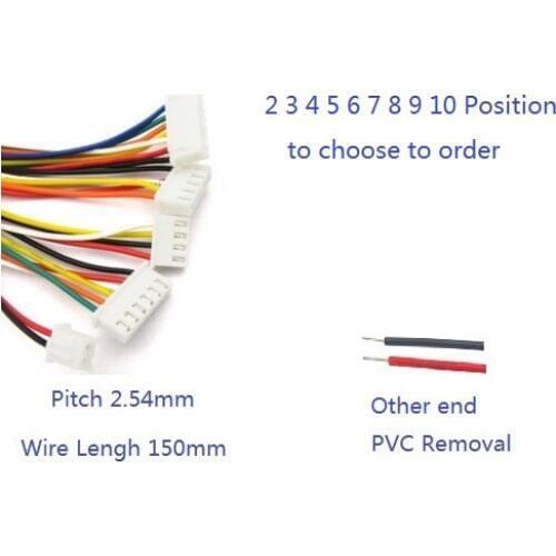 20 pcs Wire XH2.54 2.54 mm Top Entry 2 3 4 5 6 7 8 9 10 Pin Crimp Terminal 150 mm Length UL 1007 26 AWG Electronic Wire Harness