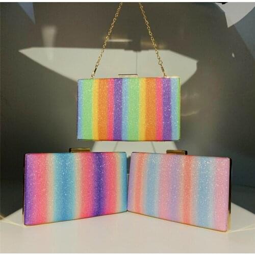 2021 Summer Woman Bag Outdoor Casual Rainbow Bag Fashion Lady Handbag Messenger Clutch Dinner Bag
