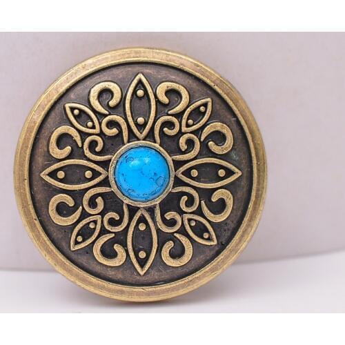 24*24mm 1" Antique Brass Floral Embross Carved Horse saddles Leathercraft Belt HandBag Wallet Turquoise Concho Decor Lots 10pcs
