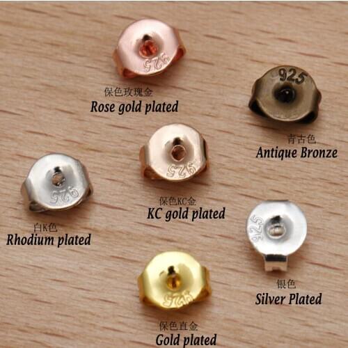 5000pcs 4mm 925 mark copper metal butterfly earring stoppers earring backs earring findings jewelry accessories