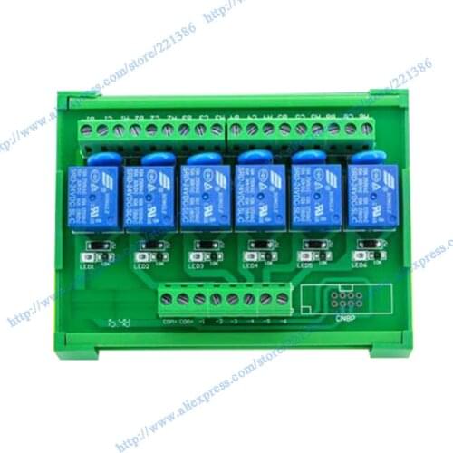 6 channels 5V 10A Relay Module driver board output amplifier board PLC board SL relay module DIN rail mount relay NPN