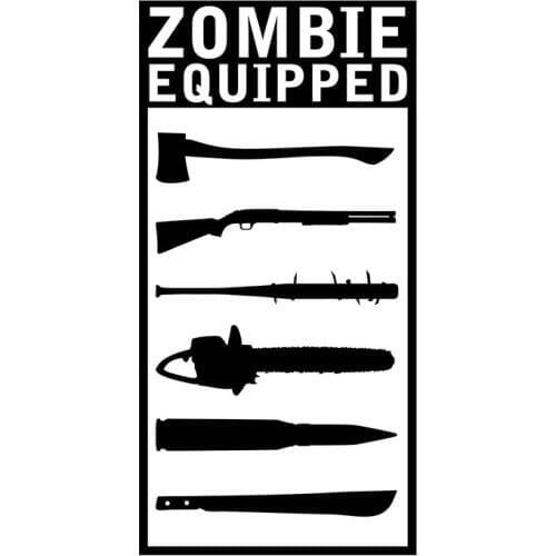 8.5CM*17CM Zombie Equipped Sticker DecalsCar Off Road Truck Ute Van Reflective Car Styling Sticker Black Sliver C8-1123