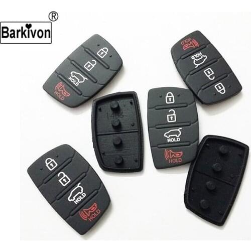 Barkivon 4 Buttons Rubber Silicone Replacement Key Cover Shell Button Pad fit for Hyundai
