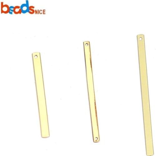 Beadsnice Gold Filled Rectangle Stamping Blanks High Quality Tags Blank Bar for Necklace Making Connector Charm 40065