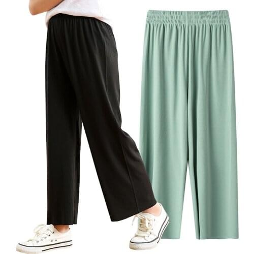 2021 Summer Girls Pants casual Wide Leg Pants for Kids Girls New 3T 8T 11T Children Thin colorful Trousers