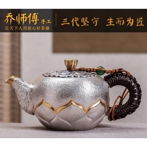 Joe teacher manual sterling silver 999 silver pot kettle teapot tea cup and cup silver tea set