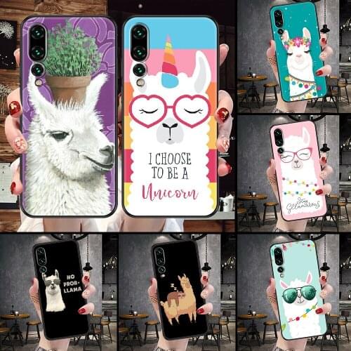 Lama Llama Alpacas Phone Case For Huawei P Mate P10 P20 P30 P40 10 20 Smart Z Pro Lite black art bumper pretty prime 3D funda