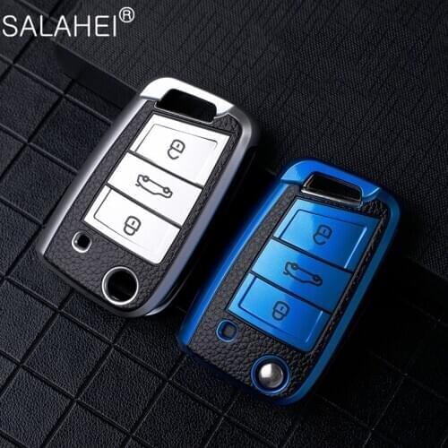 TPU Car Key Cover Case For Volkswagen VW Golf 7 MK7 Tiguan mk2 for Skoda Octavia A7 Kodiaq 2017 2018 2019 Car Key Protection