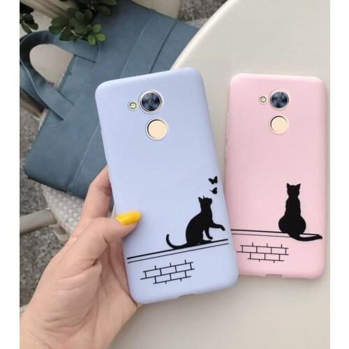 Honor 6A Honor6A Soft TPU Cute Painted Case for Huawei Honor 6A Silicone Matte Candy Cat Flower Back Cover Phone Case Coque 5.0