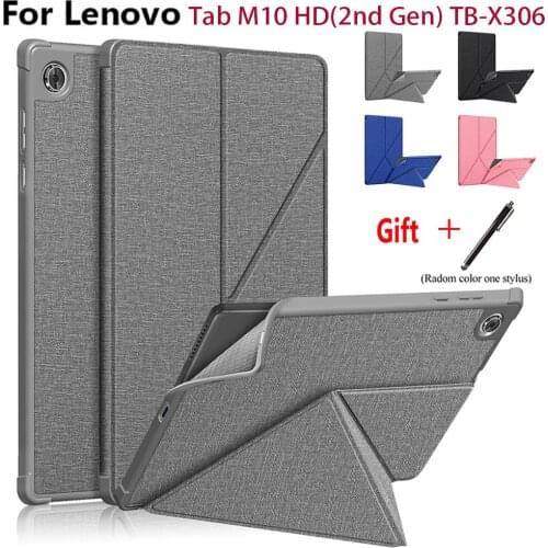 10.1" Case for Lenovo 2020 Tab M10 HD TB-X306, Multi-Viewing Angles, Standing Folding Slim Shell Cover Support Auto Wake/Sleep