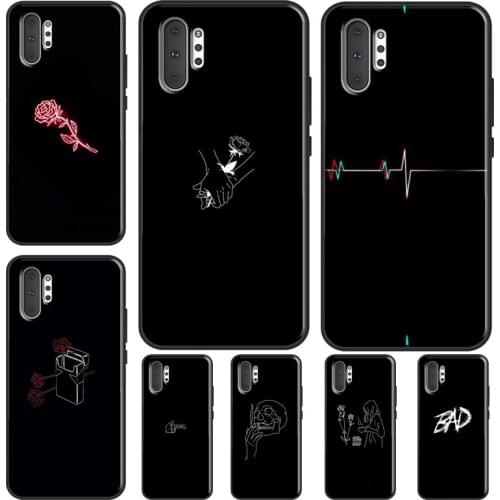 Black Outline Aesthetic Case For Samsung Galaxy S21 Ultra Note 20 Note 10 Plus S8 S9 S10 Plus S10e S20 FE Cover