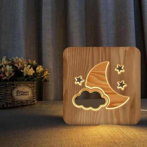 Wooden LED Night Light Personalized Crafts Valentines Day Gift Light