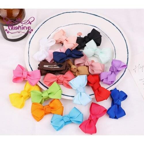6*3.5 CM Toddler Candy Color Bowknot Bangs Hairpins Fashion Grosgrain Ribbon Bows Baby Barrettes Hair Accessories Holiday Gifts