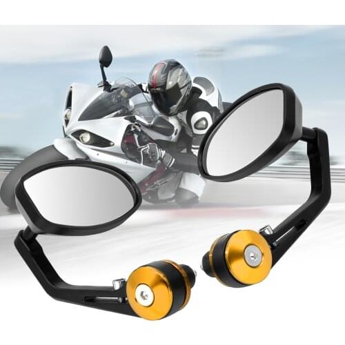 For Suzuki DJEBEL Yamaha XMAX 125 250 400 300 VMAX Universal Motorcycle Aluminum Rear View Handle Bar End Side Rearview Mirrors