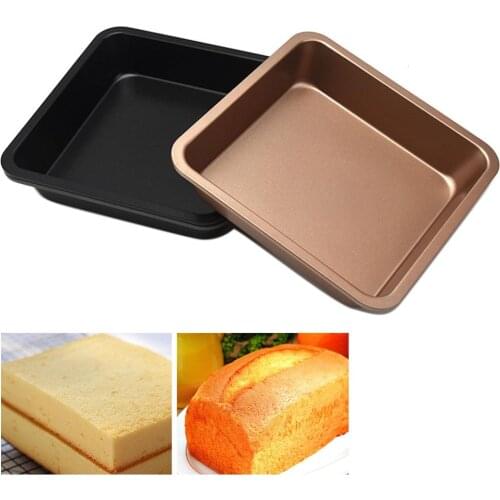 8 Inch Square Baking Pan Carbon Steel Oven Bread Cookie Cake Tray Mold Bakeware Non-stick Coating Toast Boxes Bread Loaf Pan