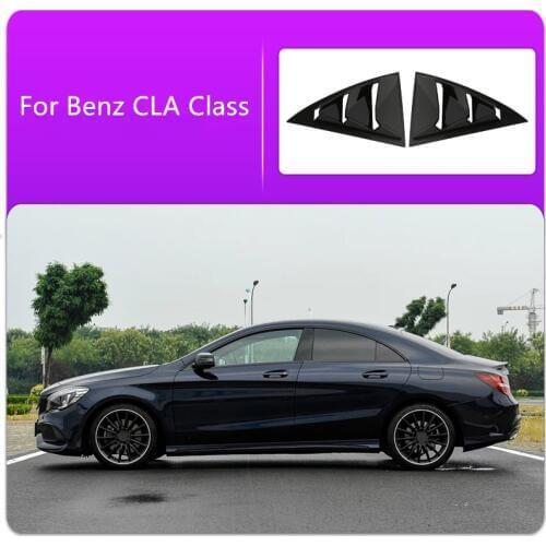 Gloss Black Car Rear Window Louvers piano lacquer Car Stickers Car cover For Mercedes Benz CLA 2013 TO 2019 Car styling ABS